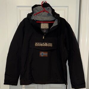 Napapijri Black Pullover Jacket with Logo